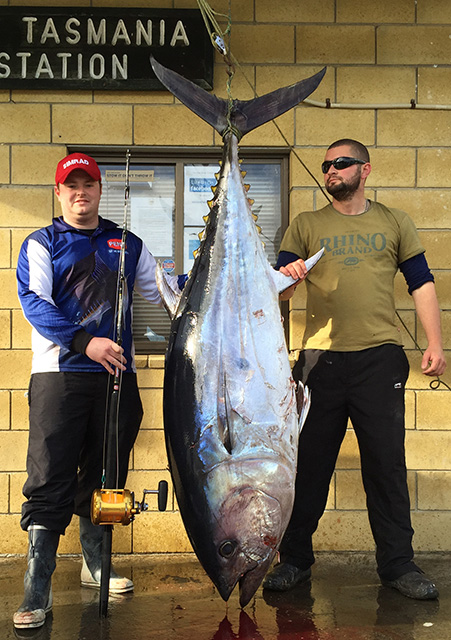 ANGLER: Josh Cumberland SPECIES: Southern Bluefin Tuna WEIGHT: 125 kgs LURE: JB Lures, Micro Dingo in carnival